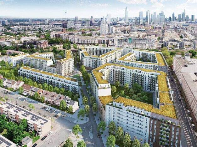 Penthouse zur Miete - Erstbezug 1.500 € 2 Zimmer 69,5 m² 7. Geschoss frei ab 01.01.2026 Meta-Gadesmann-Straße 19 Gallus Frankfurt-Gallus 60326