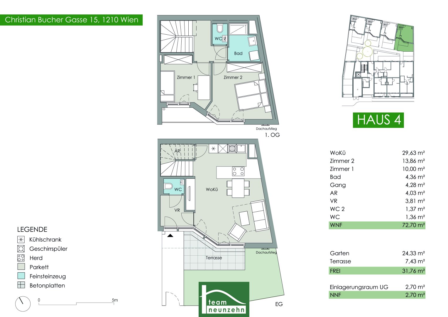 Einfamilienhaus zum Kauf provisionsfrei 410.601 € 3 Zimmer 72,5 m²<br/>Wohnfläche Christian-Bucher-Gasse 15 Wien 1210