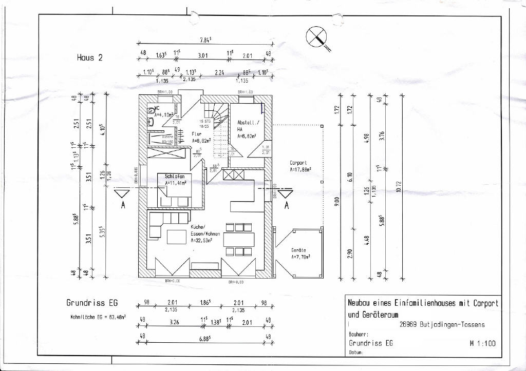 Einfamilienhaus zur Miete 1.000 € 4 Zimmer 103 m²<br/>Wohnfläche 410 m²<br/>Grundstück Tossens Butjadingen 26969