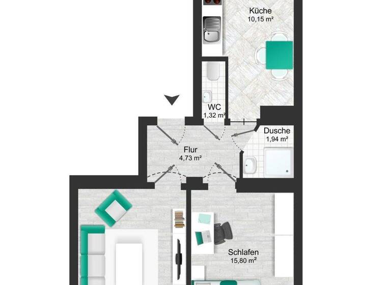 Wohnung zum Kauf 105.000 € 2 Zimmer 54,6 m² 1. Geschoss Pieschen-Süd Dresden 01127