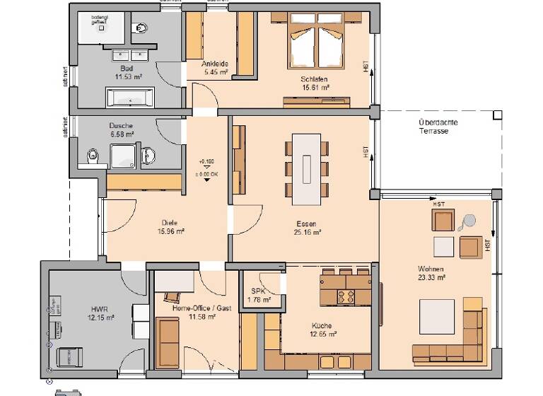 Bungalow zum Kauf provisionsfrei 721.800 € 3 Zimmer 142 m² 1.193 m² Grundstück Möbisburg-Rhoda Erfurt 99094