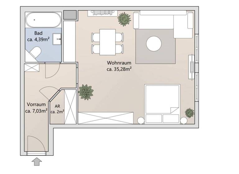 Wohnung zum Kauf 299.000 € 2 Zimmer 5. Geschoss Wien 1020