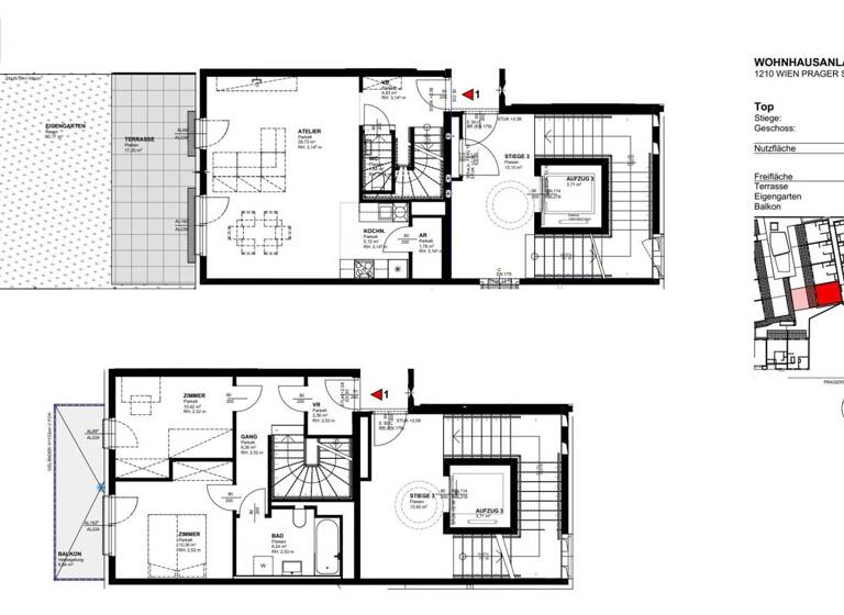 Wohnung zur Miete 1.104 € 3 Zimmer 80 m² EG frei ab 01.07.2026 Prager Straße 105 + 109 Wien 1210