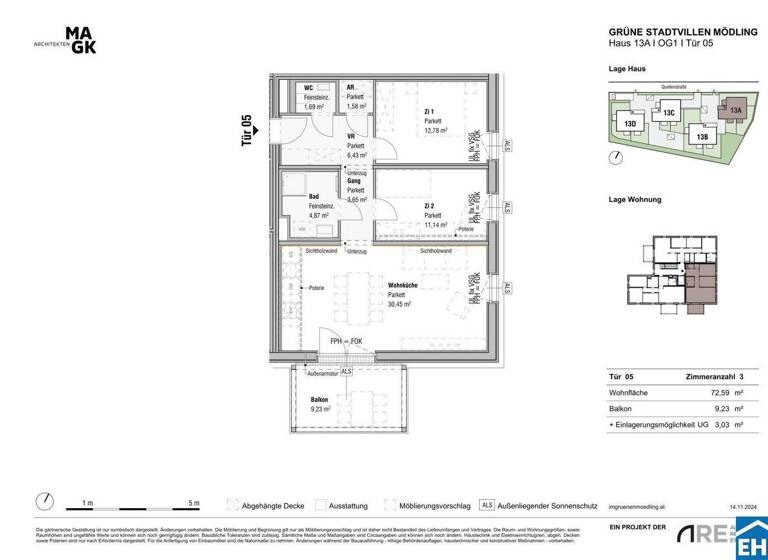 Wohnung zum Kauf - Erstbezug 528.500 € 3 Zimmer 72,6 m² 1. Geschoss Quellenstraße Mödling 2340