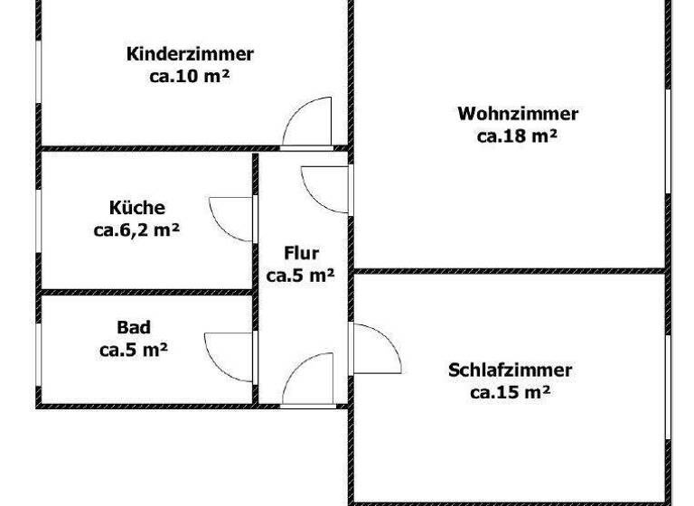 Wohnung zur Miete 460 € 3 Zimmer 58,3 m² EG Lutherstraße 39 Großröhrsdorf 01900