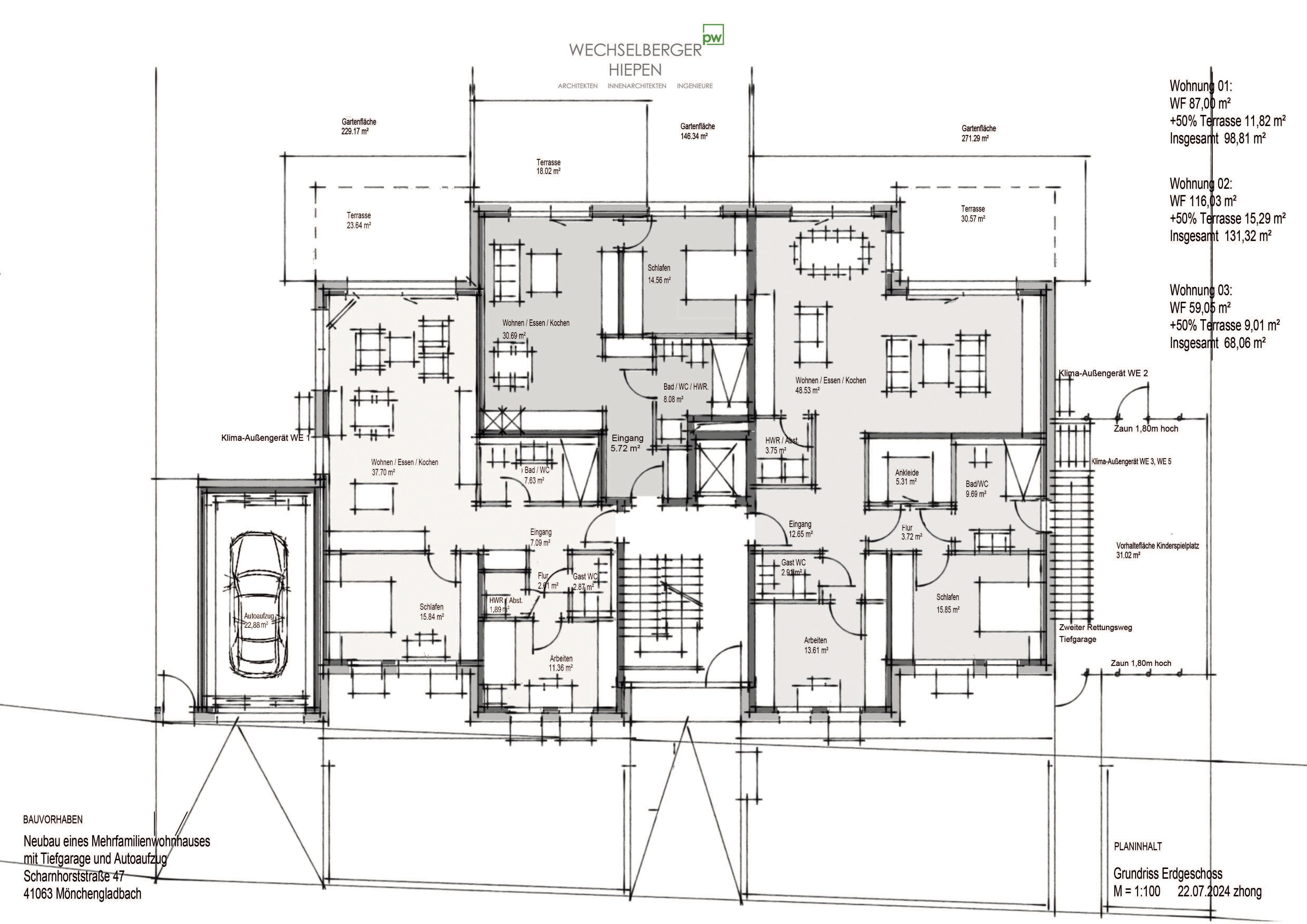 Wohnung zum Kauf provisionsfrei 760.837 € 3 Zimmer 98,8 m²<br/>Wohnfläche Scharnhorststraße 47 Eicken Mönchengladbach 41063