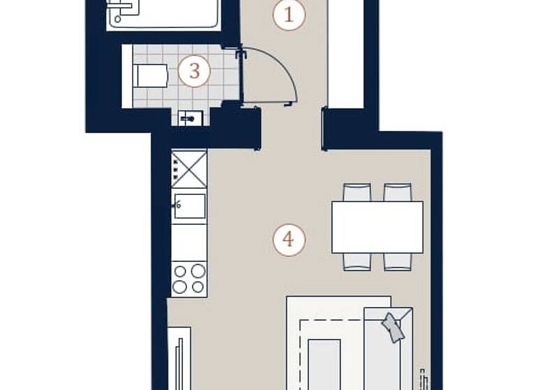 Studio zum Kauf 349.000 € 1 Zimmer 36,3 m² 3. Geschoss Tendlergasse 3 Wien 1090