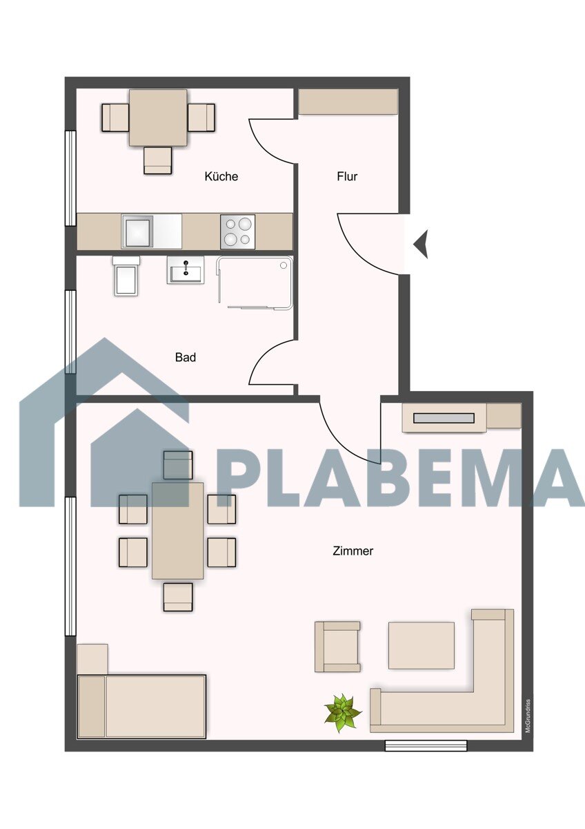 Wohnung zur Miete 396 € 1 Zimmer 36 m²<br/>Wohnfläche 2. OG<br/>Geschoss Kleiner Diebsteig 25 Frankenvorstadt Stralsund 18439