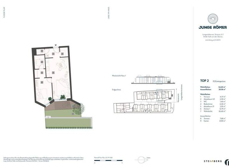 Wohnung zum Kauf 299.600 € 2 Zimmer 54,7 m² EG frei ab 01.05.2027 Tulln an der Donau 3430