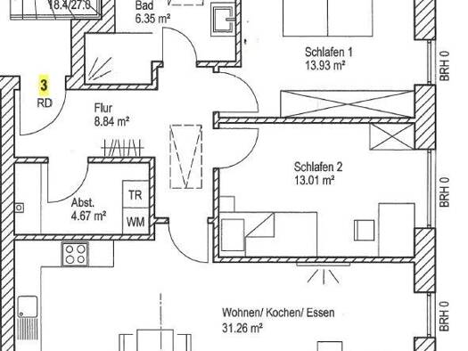 Wohnung zur Miete 720 € 3 Zimmer 81,8 m² 1. Geschoss frei ab 01.11.2025 Rehden 49453