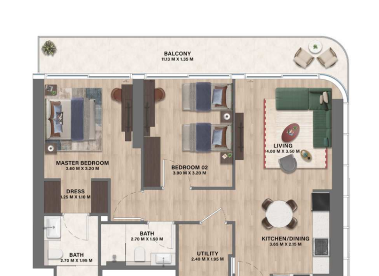 Wohnung zum Kauf 481.299 € 3 Zimmer 97,2 m² Dubai