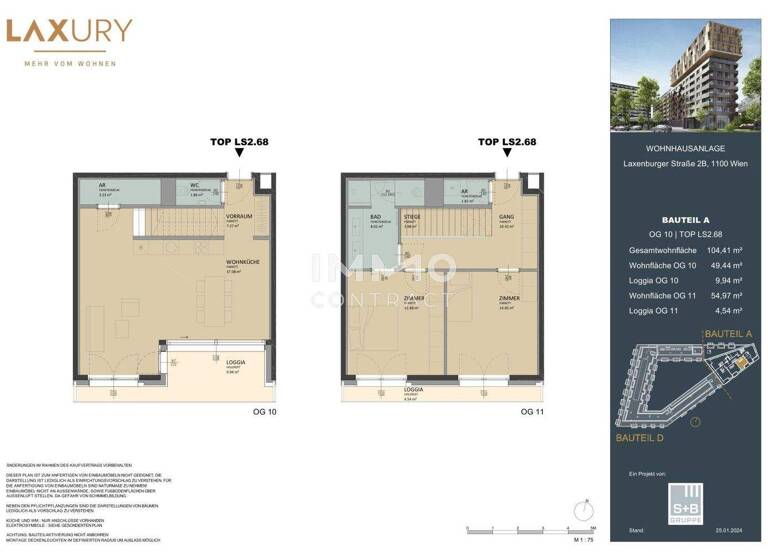Wohnung zum Kauf - Erstbezug provisionsfrei 950.000 € 3 Zimmer 104,4 m² Wien 1100