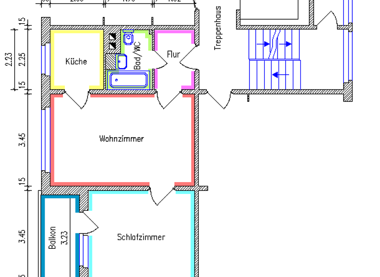 Wohnung zur Miete 253 € 2 Zimmer 46,1 m² 1. Geschoss frei ab 31.03.2026 Fürstenstr. 248 Yorckgebiet Chemnitz 09130