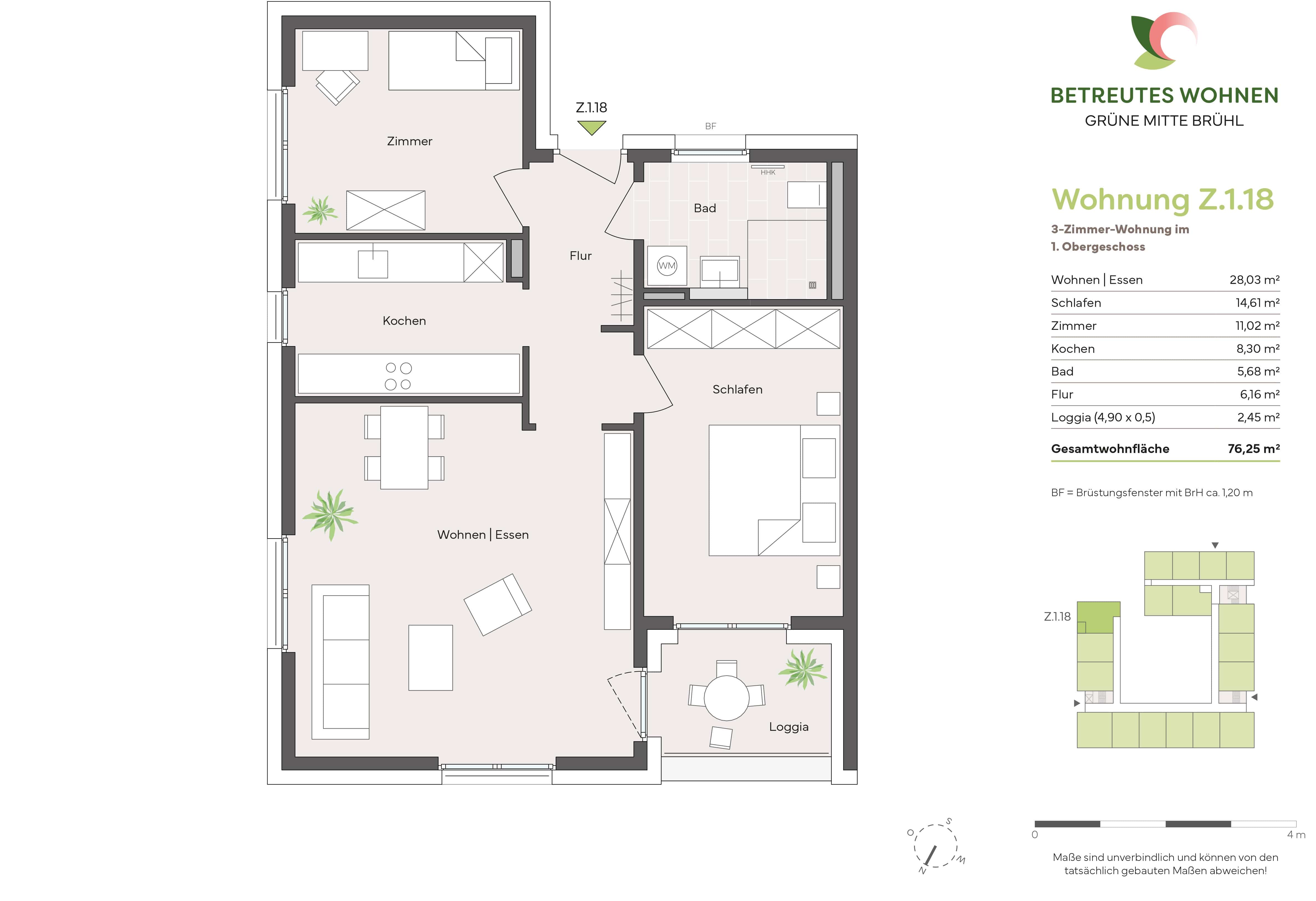 Wohnung zum Kauf provisionsfrei 387.100 € 3 Zimmer 76,3 m²<br/>Wohnfläche Brühl 68782