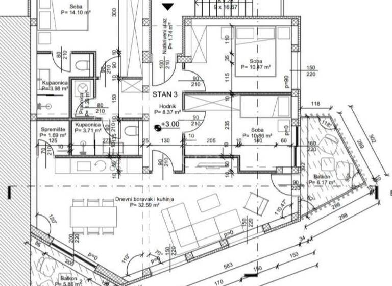 Wohnung zum Kauf 268.047 € 6 Zimmer 92 m² 1. Geschoss Vir