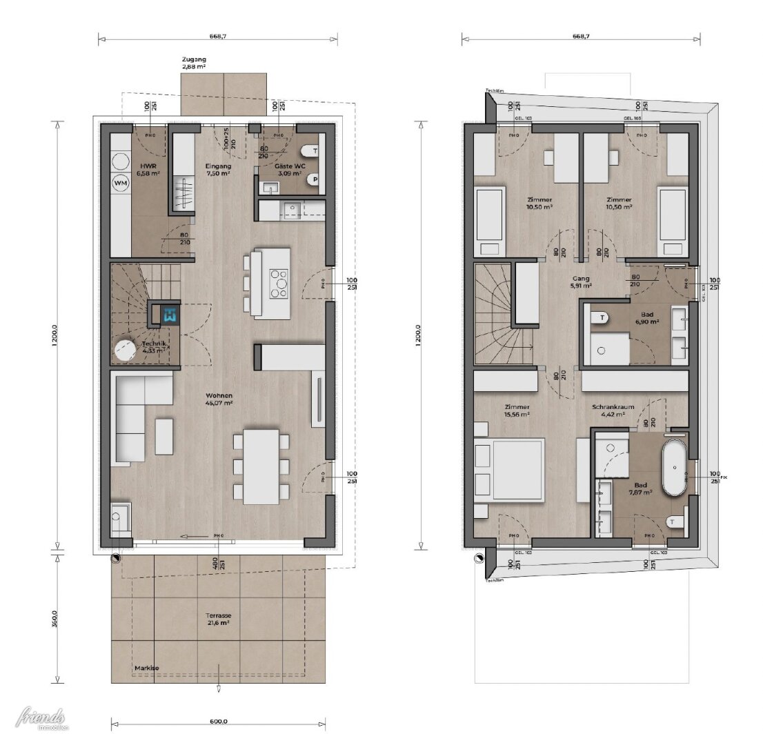 Doppelhaushälfte zum Kauf 799.000 € 4 Zimmer 129 m²<br/>Wohnfläche 219,9 m²<br/>Grundstück Gaaden 2531