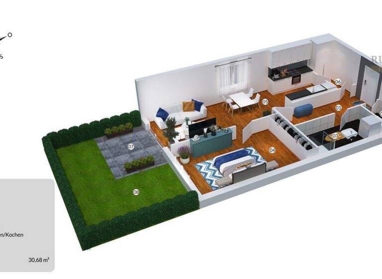 Wohnung zur Miete 958 € 2 Zimmer 52 m² EG frei ab 01.04.2026 St. Martin Klagenfurt 9020