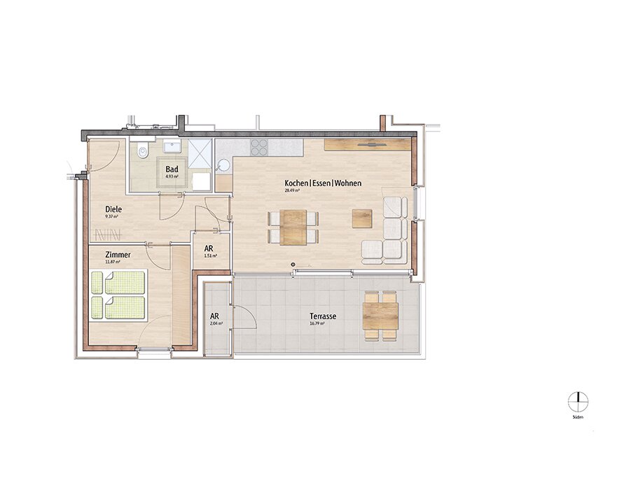 Terrassenwohnung zum Kauf provisionsfrei 432.800 € 2 Zimmer 56,1 m²<br/>Wohnfläche ab sofort<br/>Verfügbarkeit St. Antoniusweg Wolfurt 6922