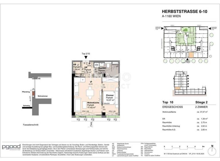 Wohnung zum Kauf 202.400 € 2 Zimmer 37,1 m² EG frei ab 01.09.2028 Wien 1160
