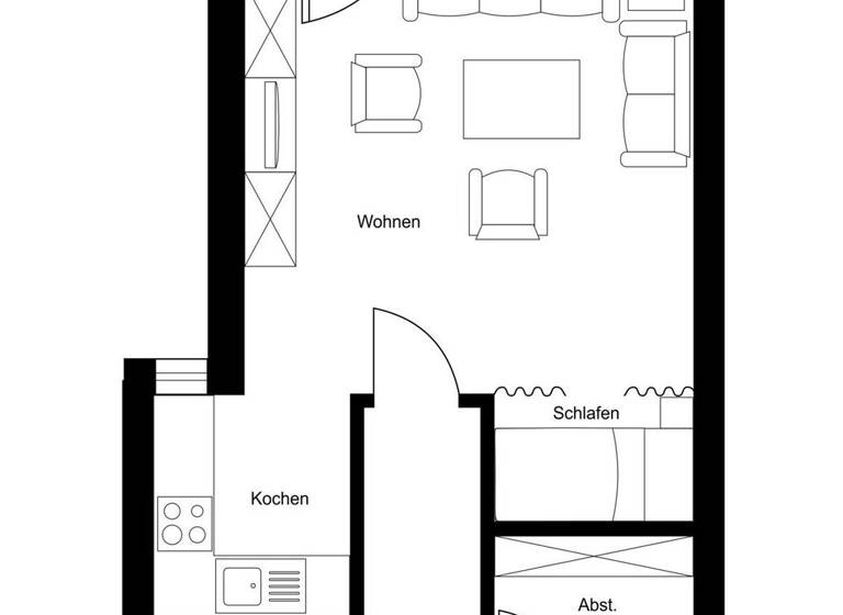 Wohnung zum Kauf 135.000 € 1 Zimmer 46,1 m²<br/>Wohnfläche 1.<br/>Geschoss Osternburg Oldenburg 26135
