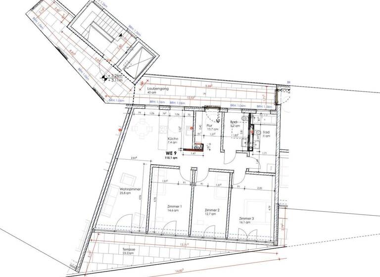 Wohnung zur Miete 2.532 € 4 Zimmer 115,1 m² 1. Geschoss frei ab sofort Prettauer Pfad 38 Lichterfelde Berlin 12207