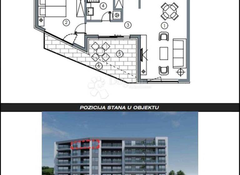 Wohnung zum Kauf 327.140 € 3 Zimmer 59 m² 4. Geschoss Makarska