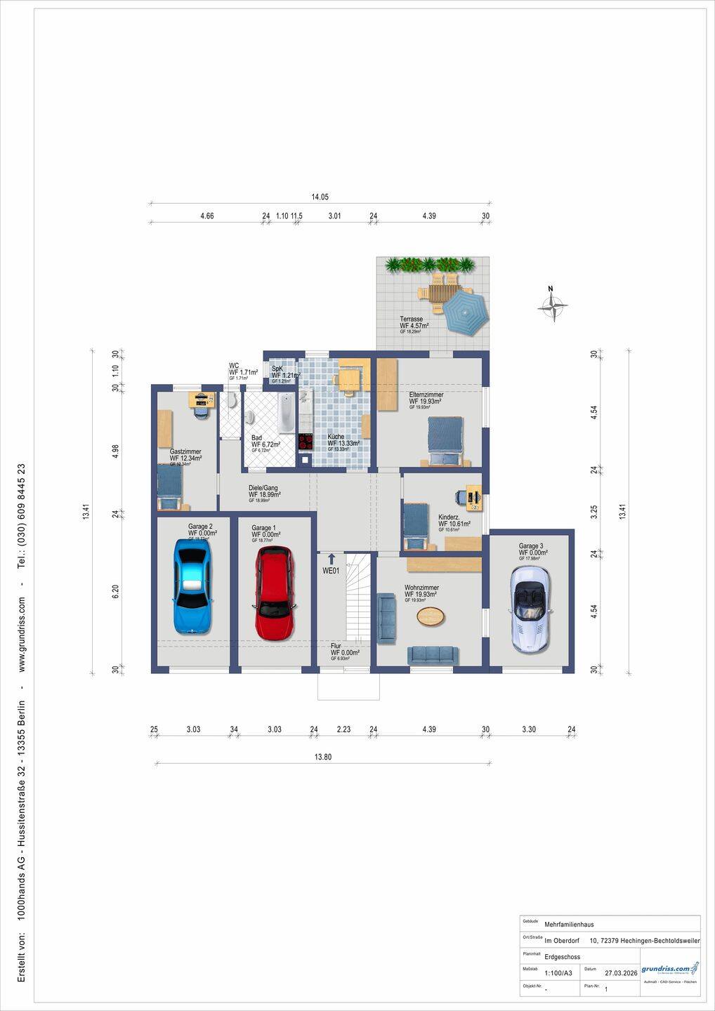 Immobilie in Hechingen - Geräumige DHH mit 3 Wohnungen in ruhiger Ortsrandlage. Ideal für Kapitalanleger oder Großfamilien   - Bild 4