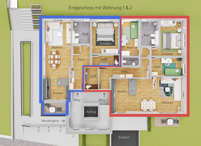 Wohnung zum Kauf - Erstbezug 279.990 € 2 Zimmer 67 m² EG Mitte Witten 58455