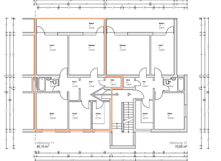 Wohnung zur Miete 735 € 3,5 Zimmer 84 m² 3. Geschoss Schillerstraße 11 Bad Nenndorf 31542