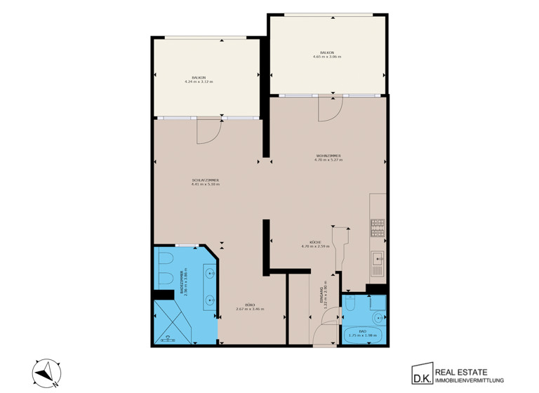 Wohnung zum Kauf 459.000 € 2 Zimmer 112 m² 1. Geschoss Schudomastraße 25 Neukölln Berlin 12055