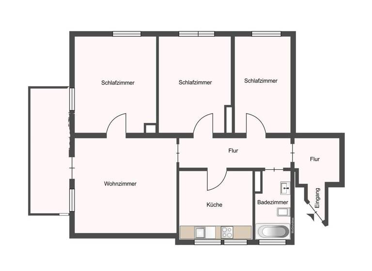 Wohnung zum Kauf 369.000 € 4 Zimmer 89 m² Oberbilk Düsseldorf 40227