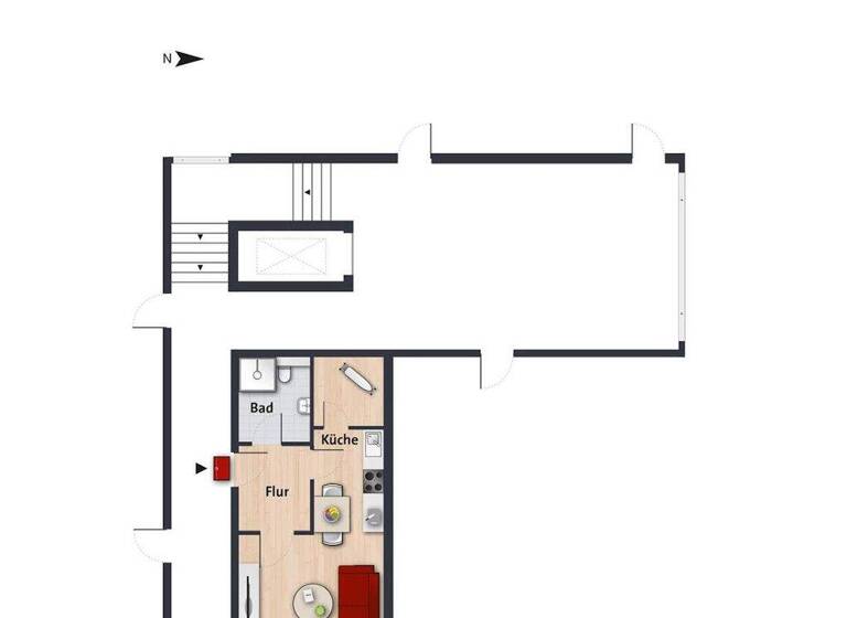 Studio zur Miete 318 € 1 Zimmer 36,9 m² EG frei ab sofort Schlesierweg 5 Laagberg Wolfsburg 38440