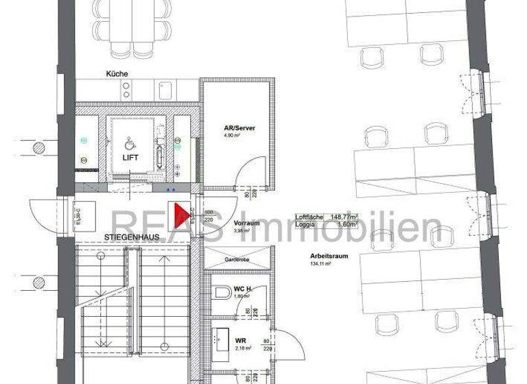 Büro zur Miete 14,50 € 3 Zimmer 148,8 m² Bürofläche Wien 1100
