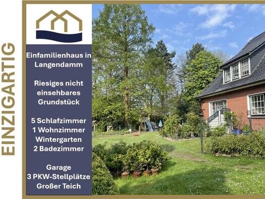 Einfamilienhaus zum Kauf 439.000 € 5 Zimmer 180 m² 3.800 m² Grundstück Torhegenhausstraße 51 Langendamm Varel 26316