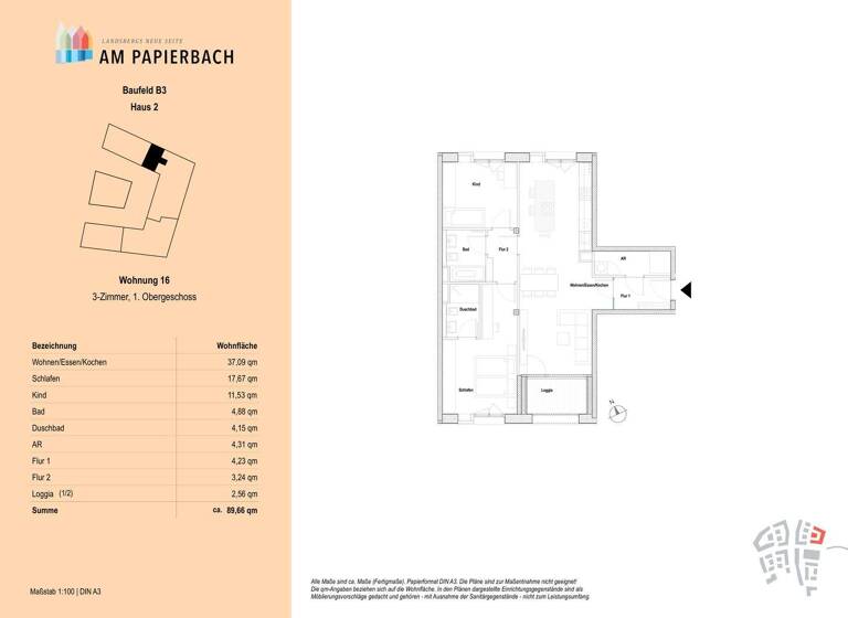 Wohnung zum Kauf - Erstbezug provisionsfrei 799.900 € 3 Zimmer 89,7 m² 1. Geschoss Landsberg Landsberg am Lech 86899