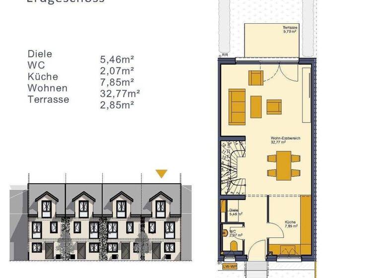 Reihenmittelhaus zum Kauf 685.000 € 5 Zimmer 133,7 m² 167 m² Grundstück Bürgel Offenbach am Main 63075