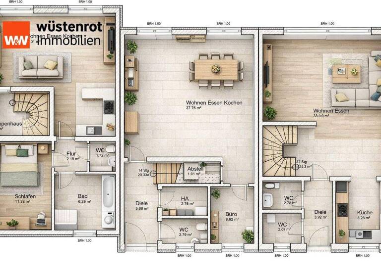 Reihenmittelhaus zum Kauf - Erstbezug provisionsfrei 399.000 € 6 Zimmer 156 m² 280 m² Grundstück Marxloh Duisburg / Marxloh 47169