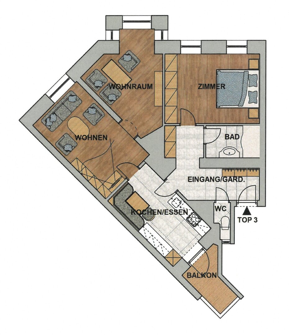 Wohnung zum Kauf 3 Zimmer 70,6 m²<br/>Wohnfläche 1.<br/>Geschoss Innsbruck Innsbruck 6020