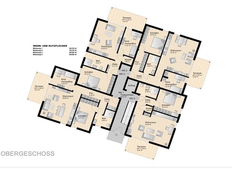 Wohnung zum Kauf - Erstbezug 316.434 € 2 Zimmer 69 m² 1. Geschoss Bechterdissen Leopoldshöhe 33818