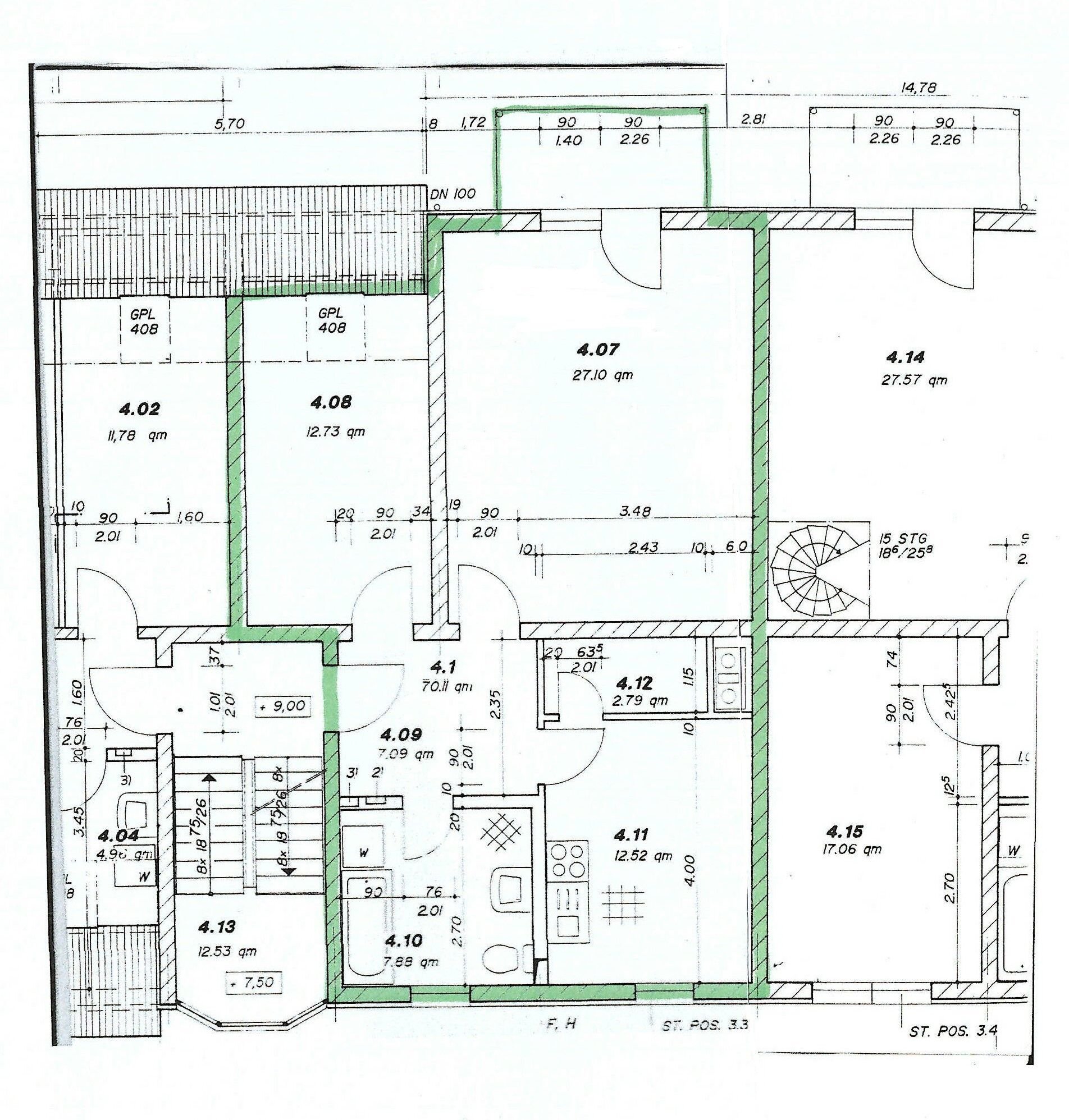 Wohnung zur Miete 510 € 2 Zimmer 71,8 m²<br/>Wohnfläche 3.<br/>Geschoss Gropiusallee 75 Siedlung 101 Dessau-Roßlau 06846