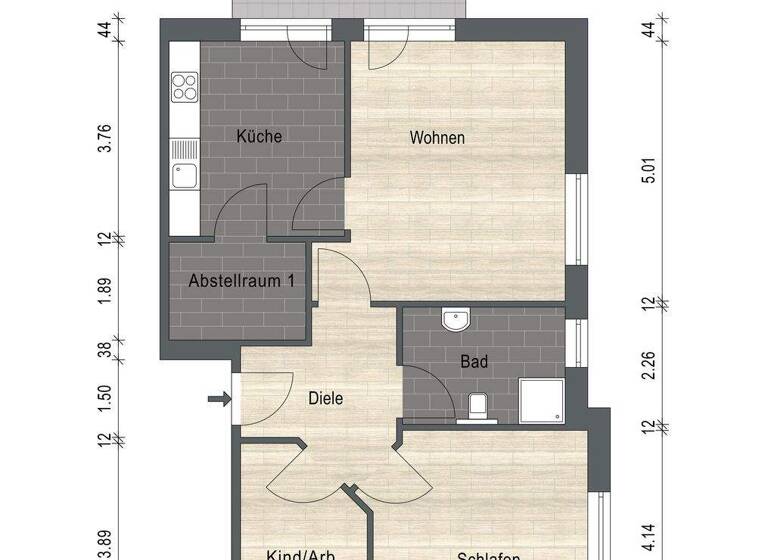 Wohnung zur Miete 850 € 3 Zimmer 81,9 m² frei ab 01.03.2026 Innenstadt Aurich 26603