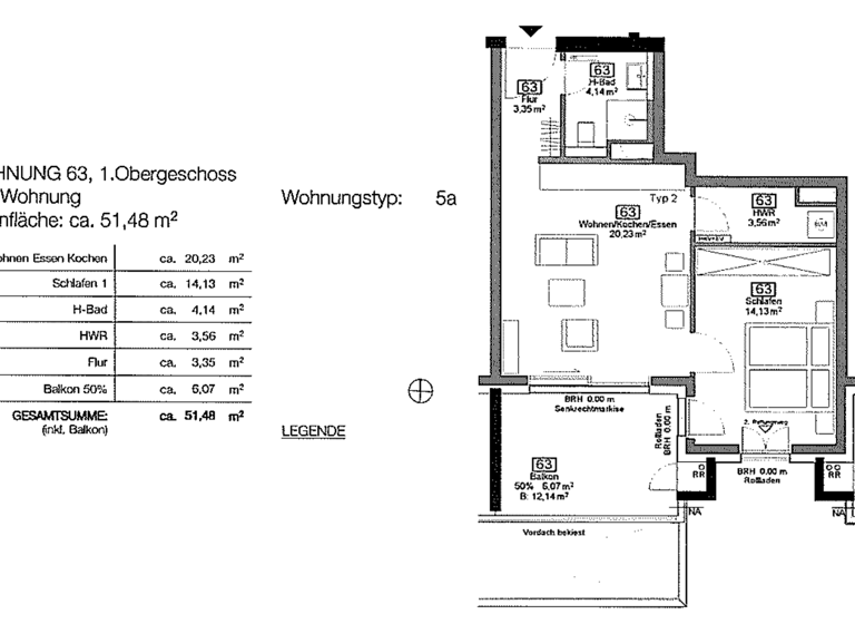 Wohnung zur Miete 1.200 € 2 Zimmer 51,5 m²<br/>Wohnfläche 1.<br/>Geschoss Gallus Frankfurt am Main 60486