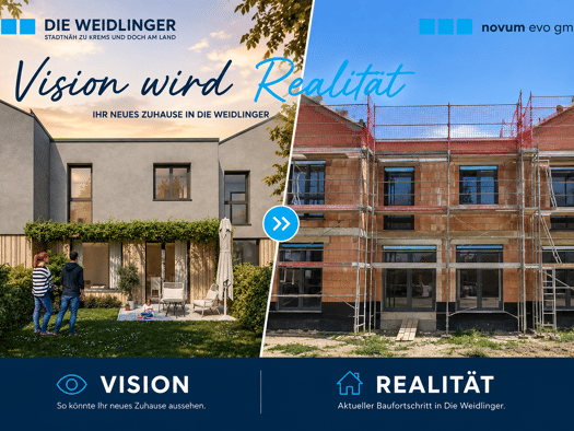 Reihenmittelhaus zum Kauf - Erstbezug provisionsfrei 374.000 € 4 Zimmer 102 m² 186 m² Grundstück frei ab 31.01.2027 Lerchenfeld Krems an der Donau 3500