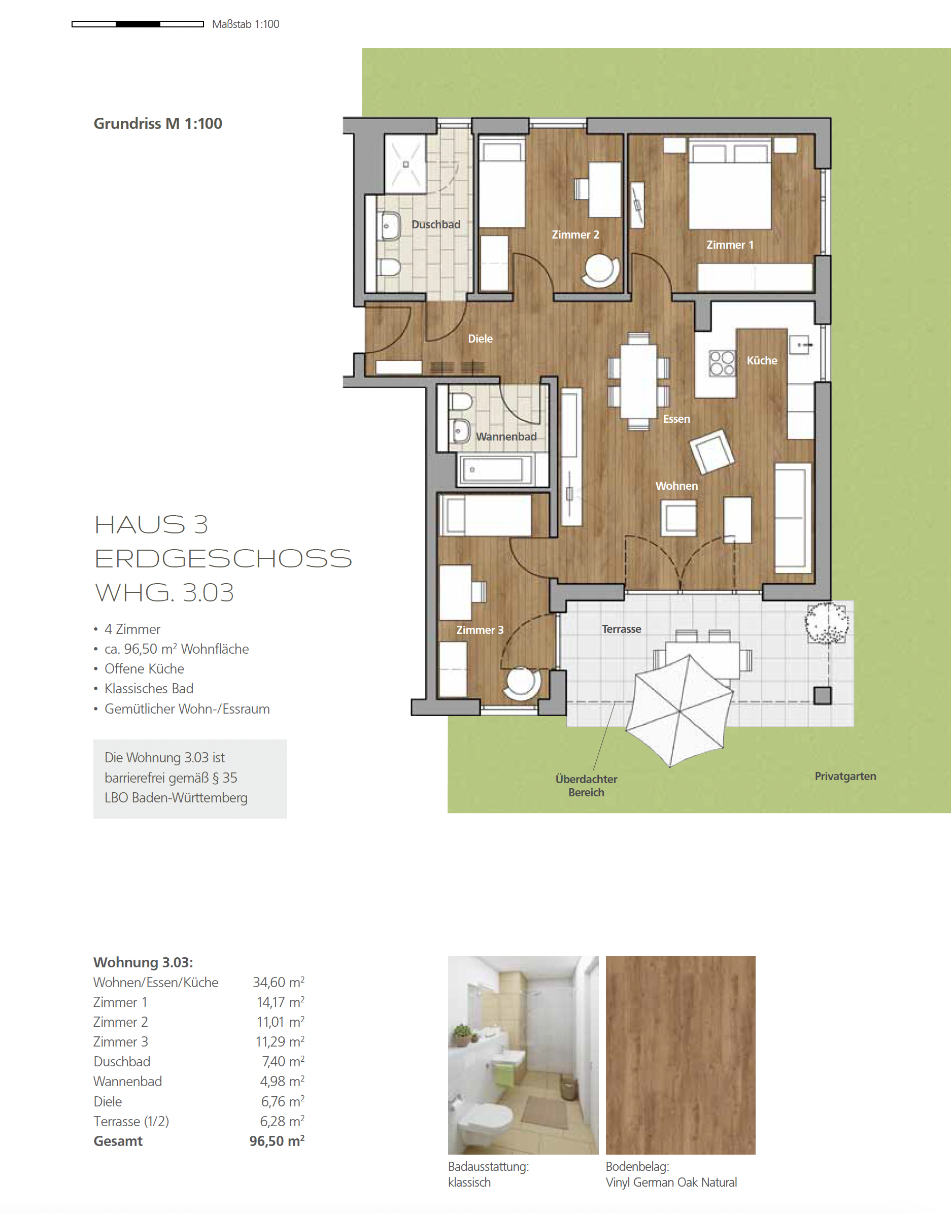 Terrassenwohnung zum Kauf provisionsfrei 466.000 € 4 Zimmer 96,5 m²<br/>Wohnfläche EG<br/>Geschoss ab sofort<br/>Verfügbarkeit Gemengeweg 6 Achern Achern 77855