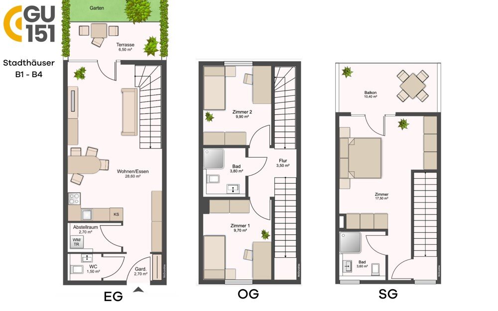 Reihenmittelhaus zum Kauf 699.900 € 4 Zimmer 91,8 m²<br/>Wohnfläche 76,9 m²<br/>Grundstück Gumbertstraße 151 Eller Düsseldorf / Eller 40229