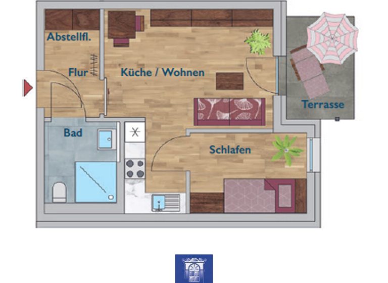 Wohnung zur Miete 555 € 2 Zimmer 42,9 m² Arnsdorf 01477