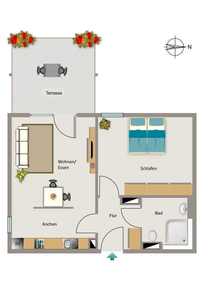 Wohnung zur Miete 525 € 2 Zimmer 50,9 m²<br/>Wohnfläche EG<br/>Geschoss 01.02.2025<br/>Verfügbarkeit Virchowstraße 47 Geistviertel Lünen 44536