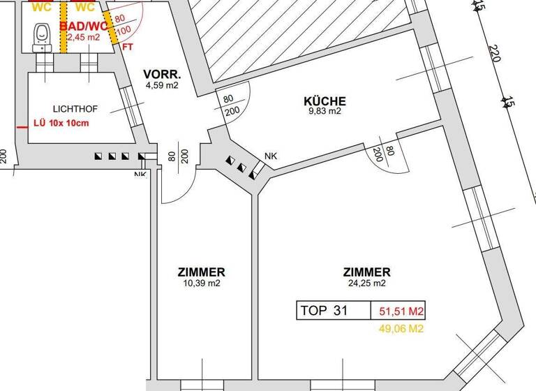 Wohnung zum Kauf 189.000 € 2,5 Zimmer 51,5 m² 3. Geschoss Wien 1120