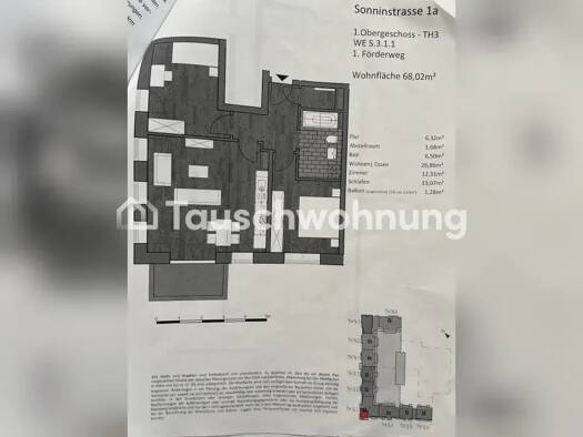 Wohnung zur Miete nur mit Wohnberechtigungsschein Tauschwohnung 496 € 3 Zimmer 68 m² 1. Geschoss Nord 20097