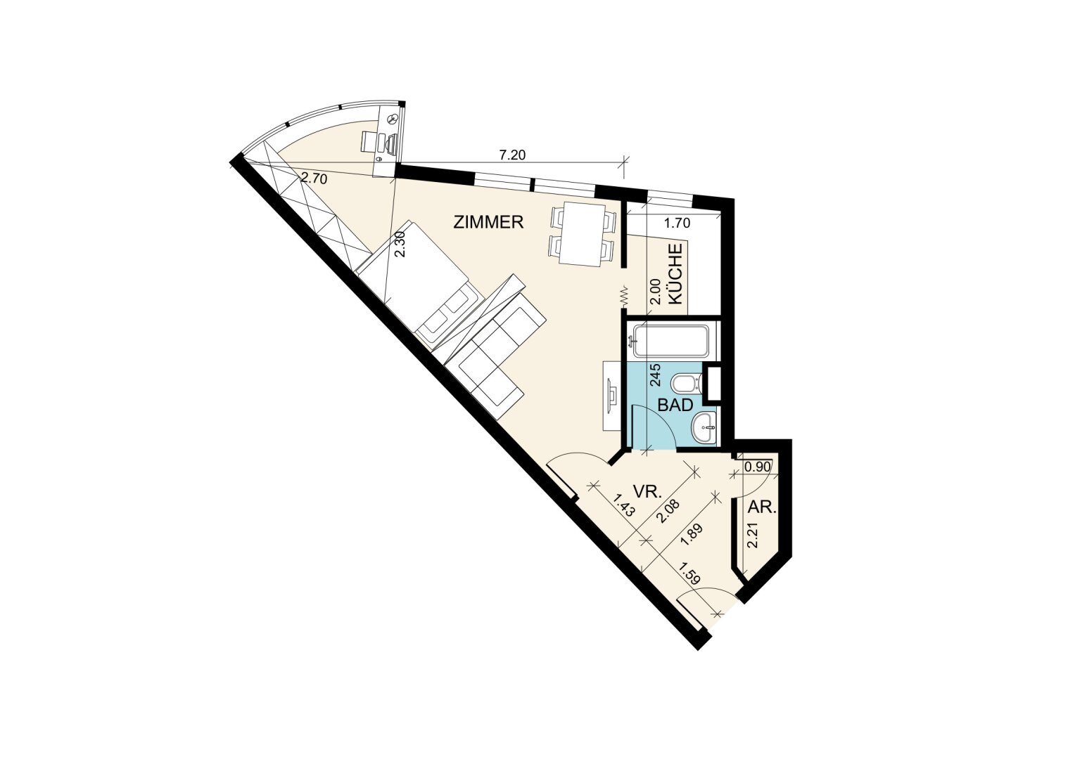 Loft zum Kauf 248.000 € 1,5 Zimmer 42,6 m²<br/>Wohnfläche 2.<br/>Geschoss Kaufmannstraße 17 Pradl Innsbruck 6020